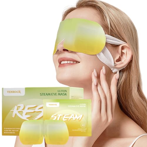 Venrock Lutein Steam Eye Mask - Self-Heating Disposable Eye Mask for Relieving Eye Fatigue, Reducing Dark Circles, Relaxing Tired/Dry Eyes & Aiding Sleep (10 Count)