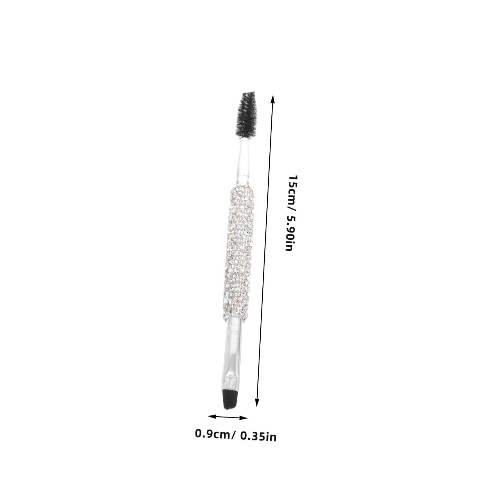 OUNONA Eyebrow Brush with Rhinestone: Angled Flat Head - Eyelash Comb for Shaping Brows Portable for Outdoor Travel