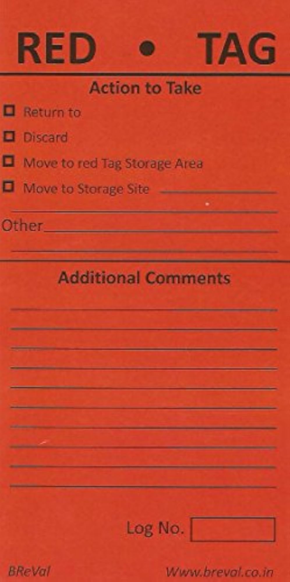 5S Supplies Lean Tag - Set of 50