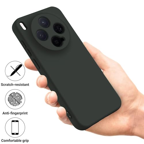 Image of FIRST MART Matte Silicone Back Cover for Vivo X300 - Green