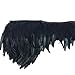 KOLIGHT Pack of 2 Yards Natural Rooster Hackle Feather Trim Fringe 5-7