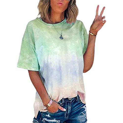 Pottseth Womens Blouses and Tops Womens Casual Tops Short Sleeve V-Neck Shirts Loose Blouse Basic Tee T-Shirt