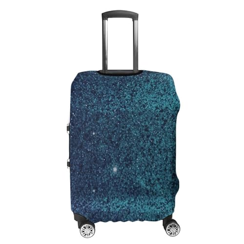 Teal Glitter Printed Luggage Cover Protector, Fits 18-32 Inch Luggage4