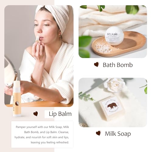 Image of New Mom Gifts for Women, 7pcs Pregnancy Gifts for Expecting Mom, Mother to be After Birth, First Time Care Package After Baby, Congrats on Postpartum Present with 16 oz Mama Glass Cup