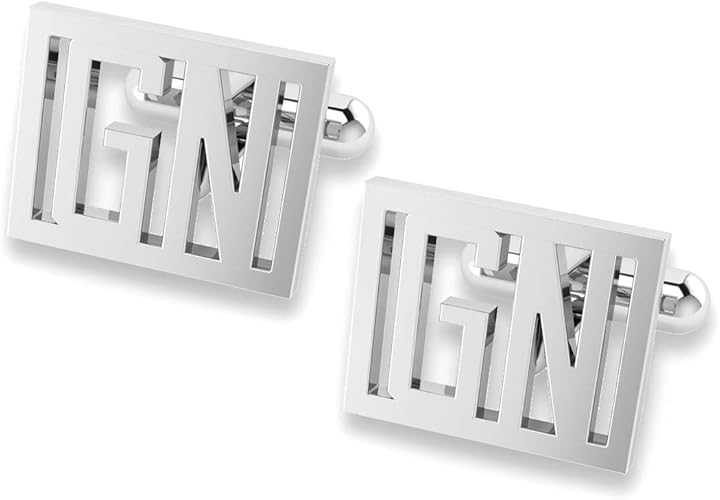 Personalized Customized Men's Initial Name Geometric Cufflink-image-22