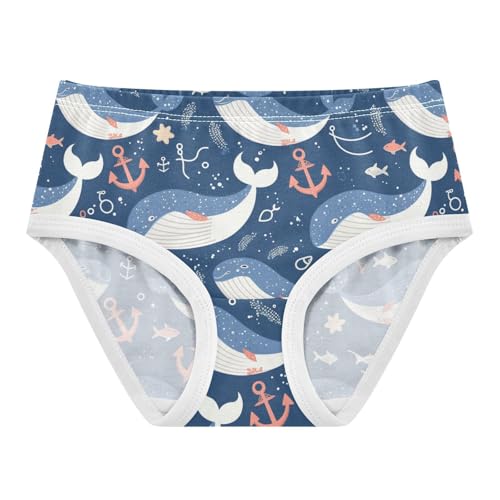 Whales Anchor Girls' Underwear Cotton Girls Briefs Soft Toddler Underwear 2T