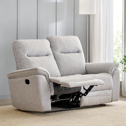 Image of Home Centre | Artise Fabric 2-Seater Recliner | Recliner Sofa for Living Room | Solid Wood | Grey | 1 Year Warranty