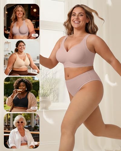 Image of Bras for Women Jelly Wireless Supportive Seamless Full Coverage Push Up No Underwire Comfort Plus Size for Older Women