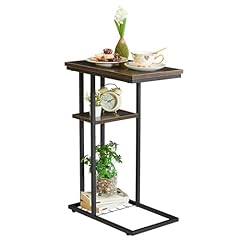 YMYNY Tavolini a Forma Di C, Tavolino Laterale Da Divano, Rettangolari, Comodino Con Struttura in Metallo, Salotto, Camera, 40 X 26 X 61.5CM, Grigio scuro HST004G