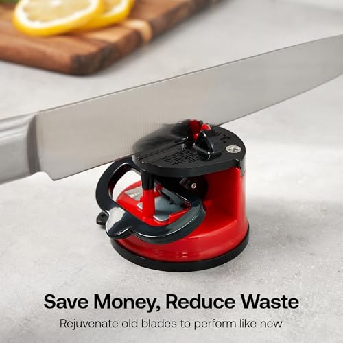 Image of Vivatra Knife Sharpener for Kitchen Knife Sharpener Rod Knife Sharpner Knives Sharpening Tool for Steel Knives (Black, Bavarian Edge Deluxe - Knife Sharpening Polishing (red, 3)