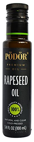 PÖDÖR Premium Rapeseed Oil - 3.4 fl. Oz. - Cold-Pressed, 100% Natural, Unrefined and Unfiltered, Vegan, Gluten-Free, Non-GMO in Glass Bottle