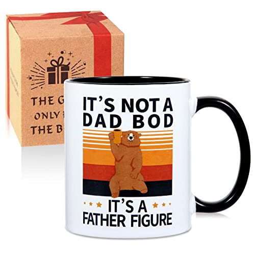 evecase Tazza per la festa del papà, con scritta in lingua inglese "It's Not a Dad BOD,It's a Father Figure", tazza per la festa del papà, regalo per uomo/lui, regalo per la festa del papà da figlia