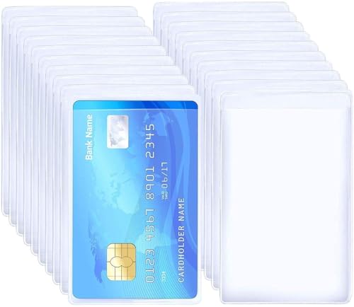 Image of YUKONICS Card Protector Sleeves | Transparent Frosted Matte Finish Plastic Card Holders | Compatible with Aadhaar, (DL), ATM, Debit & Credit Cards | Waterproof, Scratch-Resistant | Pack of 50