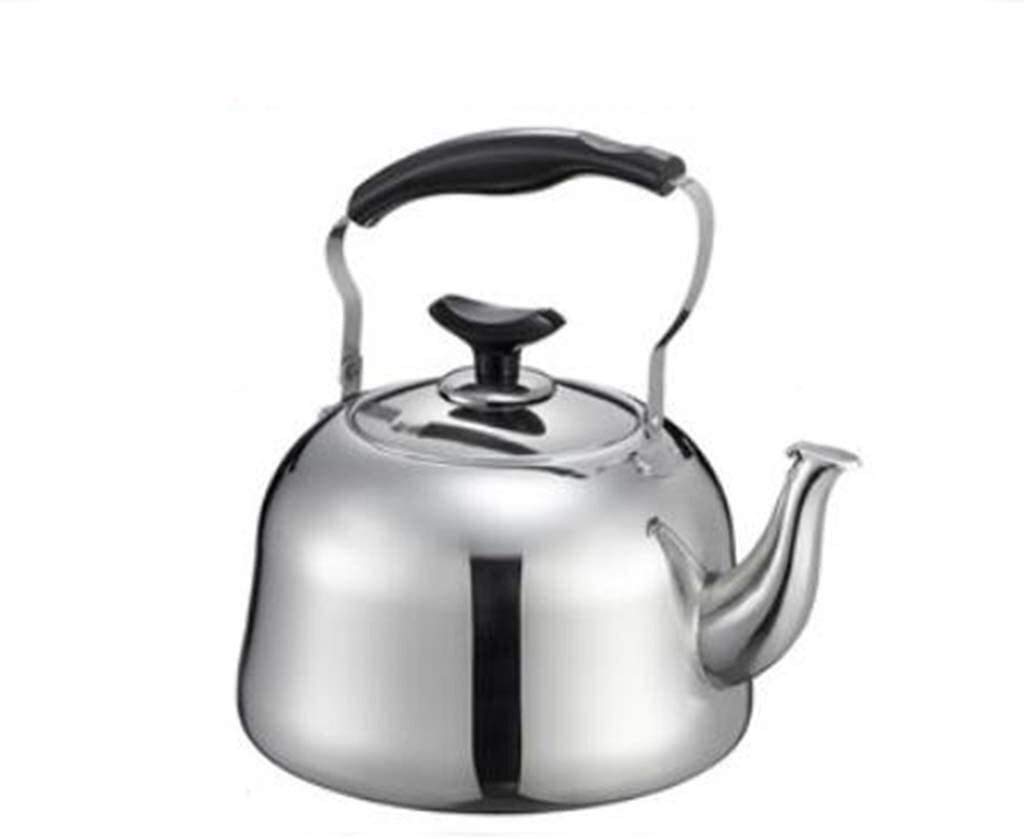 SHISHI Caldera de Acero Inoxidable 304 5L de Gran Capacidad de los hogares silba Gas Gas Cocina de inducción Universal Cocina Jarros Durable y fácil de Limpiar.