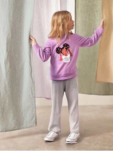 Image of Kid Toddler Girls Clothes Cartoon Pattern Print Sweatshirt Hoodie Sports Pants 2PC Girl Fall Winter Clothing Set