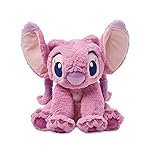 Disney Store Official Angel Medium Soft Toy, Lilo & Stitch, Kids Fluffy Plush Character with Flexible Ears and Embroidered Features - H33 x W40 x D25cm - Suitable for Ages 0+