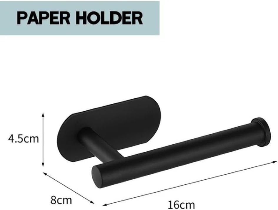 Stainless Steel Toilet Paper Holder，Recessed Toilet Paper Holder，Towel Bar for Bathroom No Drilling Stainless Steel Black Bathroom Accessories Sets Toilet Tissue Roll Paper Holder Towel Rack,Tower bar