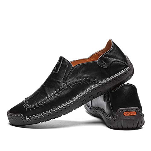 WILTENA Fashion Mens Genuine Leather Loafers Male Hand Stitching Casual Shoes Comfort Slip On Driving Shoes2