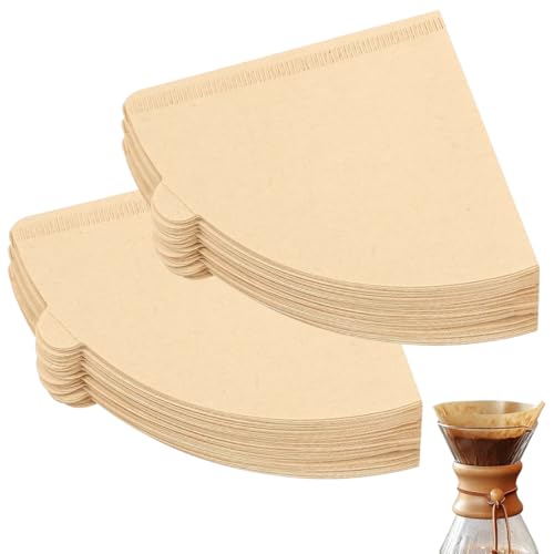YUVKIN 100 filtres à café en papier, filtre à café en forme de V, filtres coniques pour cafetières et tasses filtrantes 2-4 tasses (taille 2, filtre 02)