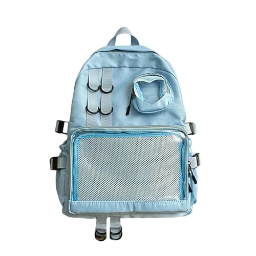 YMKJZLBD School backpack Collage Style Bag For Teenage Girl Kawaii Backpack-blue