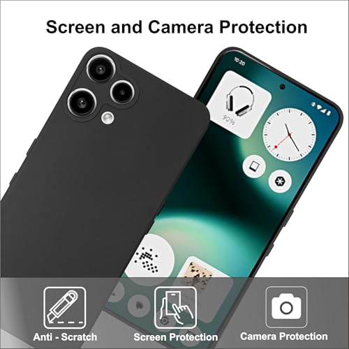 Image of SBMS Silicone Back Cover Case for Nothing Phone 3A Lite | Soft Micro-Fibre Lining Inside | Camera Protection Bump | Shockproof Back Cover Case for Nothing Phone 3A Lite (Candy Cloth Black)