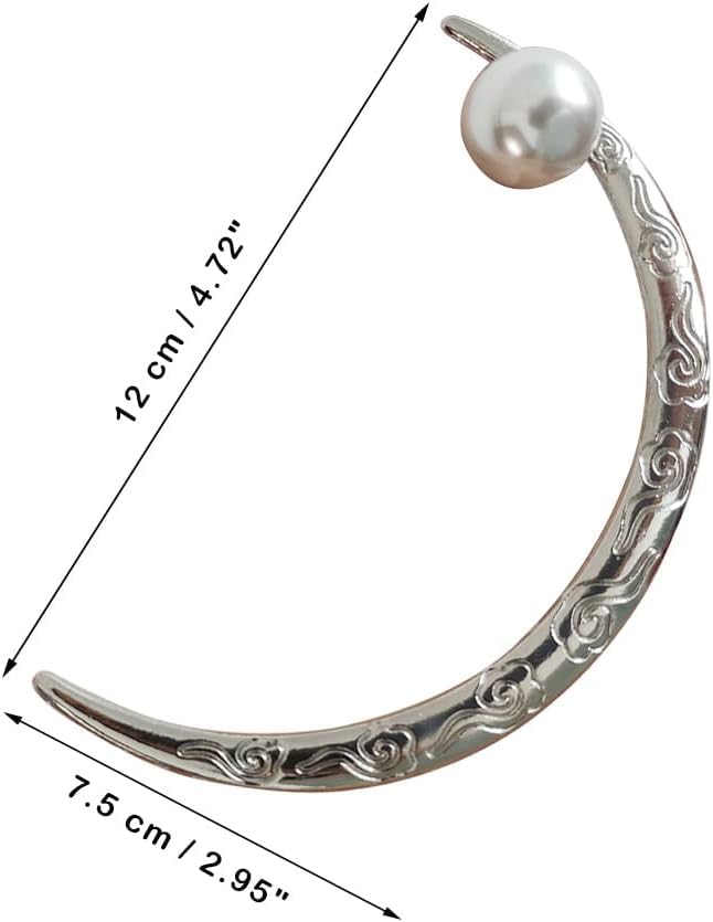 Buy Ashkash 1Pcs Vintage Crescent Moon Hair Fork Pearl Alloy Hair