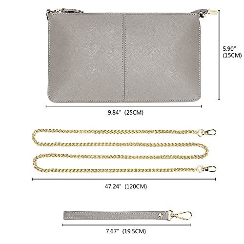 Image of YALUXE Genuine Leather Wristlet Handbags Purses Cell Phone Pocket Clutch Wallet Crossbody Bags for Women