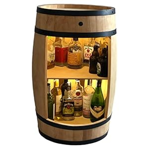 weeco Minibar kast LED rustieke bartafel met hout 82 cm vat vintage decoratie huisbar gin whisky bier – wijnvat statafel…