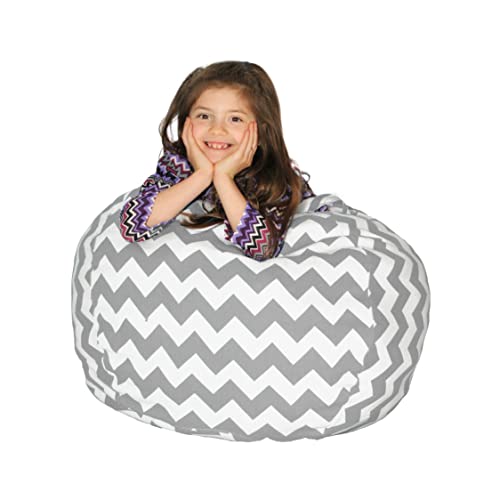 Lilly's Love - Stuffed Animal Bean Bag Storage Chair | Washable, Stuffable Zipper Beanbag Cover for Organizing Kids Plush Toys | Zig Zag Pattern for Boys and Girls (Grey) (Small - 28" x 28" x 21") Lilly's Love - Stuffed Animal Bean Bag Storage Chair | Washable, Stuffable Zipper Beanbag Cover for Organizing Kids Plush Toys | Zig Zag Pattern for Boys and Girls (Grey) (Small - 28" x 28" x 21")