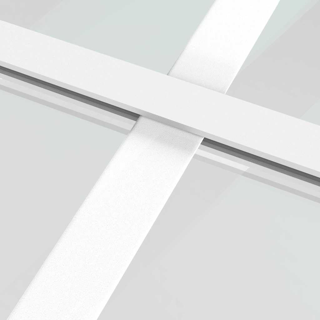 Generisch Schiebetür ESG-Mattglas und Aluminium 76x205 cm Weiß,Haustüren,22.61 kg-151669