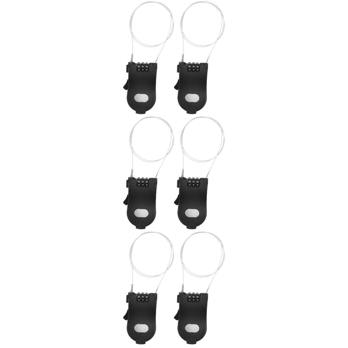 YARNOW 3 Set Lucchetto Antifurto Per Bicicletta Sicurezza Blocco Retrattile Attrezzatura Da Snowboard Blocco Della Scheda Fornitura Sportiva Serratura Compatta Plastica Black 2 Pezzi * 3
