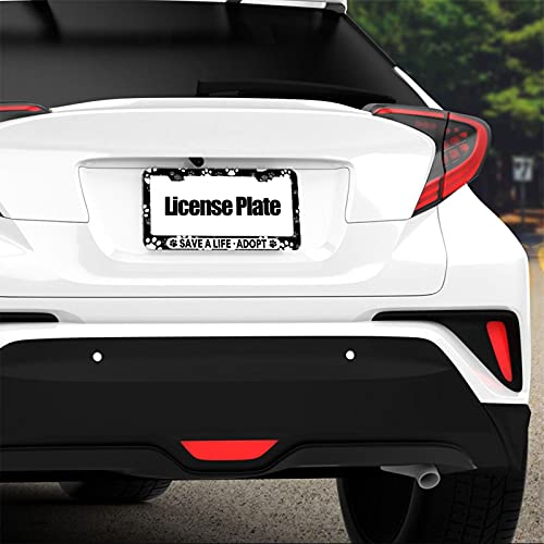 2 Pack License Plate Frame Printed Car Tag Frames Back And Front License Plate Frame (Save A Life Adopt 2Pc) #TOP7