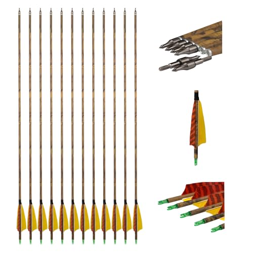 GQT 30” Carbon Arrows Hunting Arrows 4” Turkey Feather,