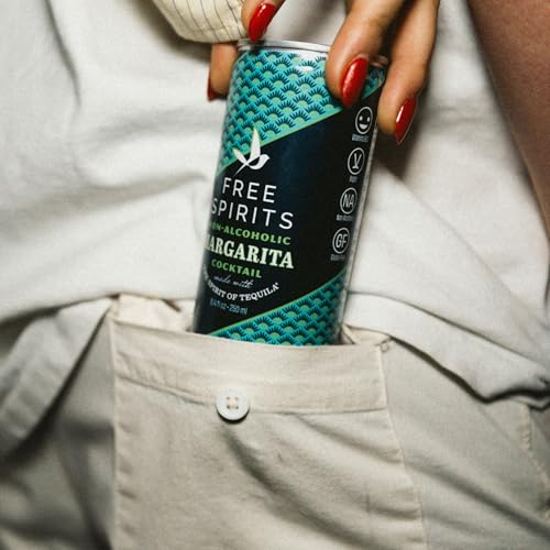 Free Spirits Margarita Non-Alcoholic Cocktail - Ready To Drink Mocktail - Low Sugar, Real Fruit Juice, B-Vitamins - Award-Winning - 8.4 fl oz Cans (4 Pack)