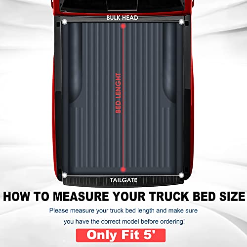 Image of MOSTPLUS 5FT Roll-Up Soft Vinyl Truck Bed Tonneau Cover Compatible with 2016-2023 Toyota Tacoma Extra Short Model On Top Fleetside Cargo Bed 60Inch