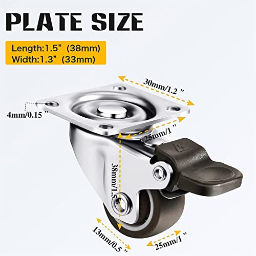 Roulettes pivotantes robustes caoutchouc plaque 360° pour chariot 12x - 3