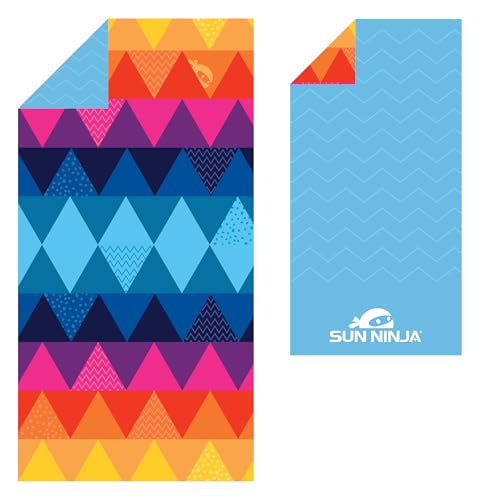 Image of SUN NINJA Quick Dry Towel, Microfiber Beach Towel 63x32in, Triangle