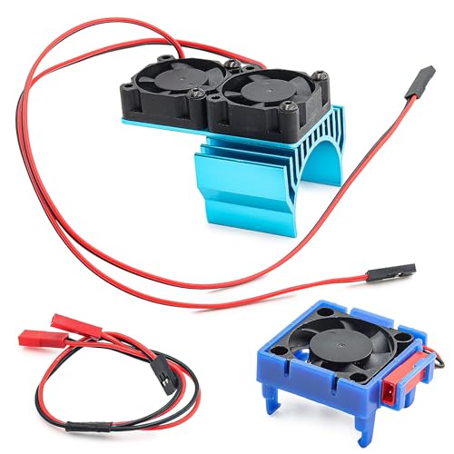 VXL-3s ESC Cooling Fan and Motor Cooling Fan Dual Fan Set for 1/10 Slash 4x4 Stampede 4x4 Rustler 4x4 Upgrade Parts,Replace 3340 Velineon VXL-3s (Blue)