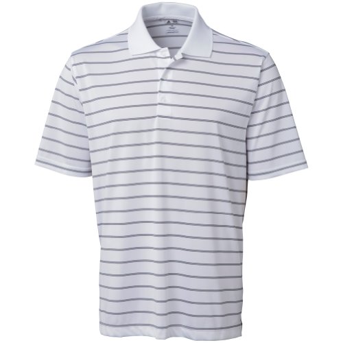 adidas Golf Men's Puremotion(tm) 2-Color Stripe Jersey Polo '15 White/Black Polo Shirt 2XL