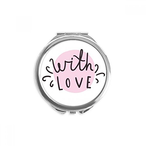 Miroir rond maquillage de poche portable 2,6 x 2,4 pouces avec motif rose multicolore