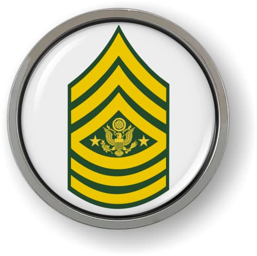 Image of US Army Rank CAR Emblem Metal Bezel - Sergeant Major of The Army E-9 (SMA) | Official U.S. Army Licensed Product, Enlisted Soldiers Insignia Chrome Badge, Sticker, made by BestLicensePlateFrames