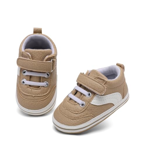 Image of Clowora Baby Boys Girls Shoes Non-Slip Rubber Sole Sneakers Infant First Walking Toddler Crib Shoes Newborn Loafers Flats.