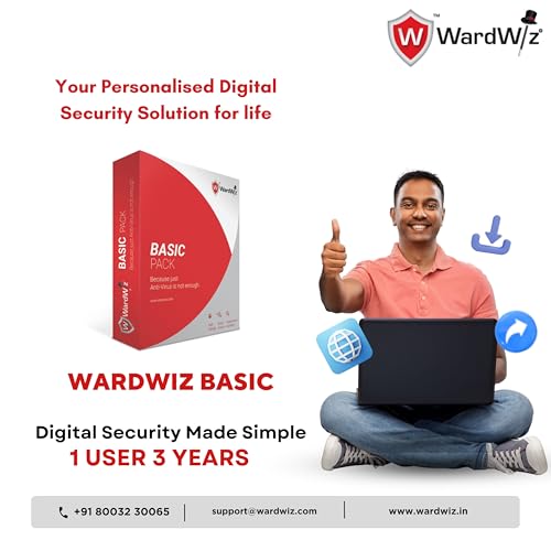 Image of Wardwiz Basic Cyber Security for Windows (Email /Virtual Delivery in 1 Hour) | 1 User | 1 Year | Everyday Digital Security | Real-Time Protection, Anti-Ransomware | Protects Against Data Theft (1 Year) (1 User, 3 Year)