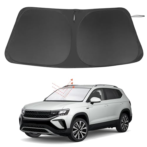 Image of Windshield Sun Shade Custom Fit for 2022 2023 2024 2025 2026 Volkswagen VW Taos Accessories Foldable Sunshade Sun Blocker Protect Car from Sun Rays & Heat Damage Keep Car Cooler