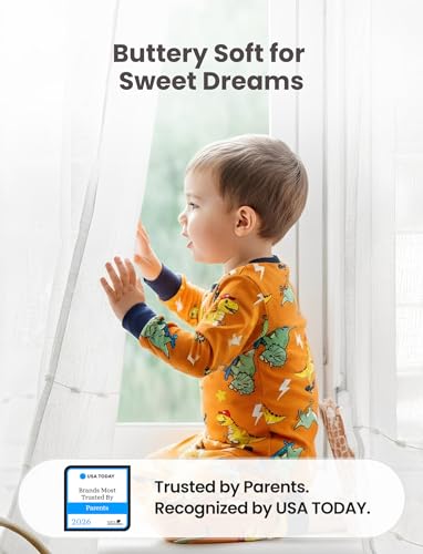 Image of PATPAT Bamboo Viscose Pajama Sets for Toddler Boys & Girls Baby Kids, Ultra-soft Snug fit Pjs Sleepers for Birthday Holiday