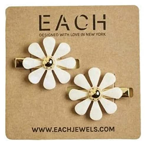 Each Jewels Pinzas para el Cabello con Flor, 2 Unidades, Pétalos de Perla Brillante en Forma de Margarita miniatura 1