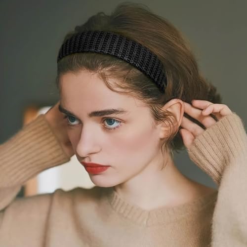 Image of DRESHOW 4 Pack Headbands for Women Thin Knitted Hairbands Turban Vintage Boho Head Bands Fashion Non Slip Head Wraps Hoop Hair Accessories
