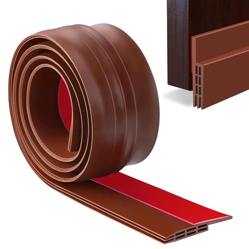 MAGZO Under Door Weather Seal, 2 Inch Width X 39 Inch Length Weather Stripping Under Door Draft Stopper Door Seal Insulation Door Sweeps for Both Interior and Exterior Doors Bottom(Brown)