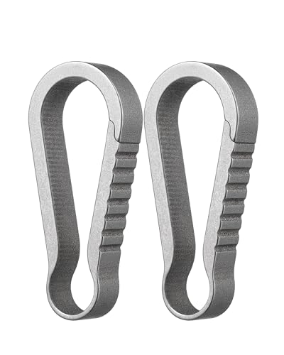 Image of TISUR Titanium Key Ring Clip, Small Carabiner Keychain,Mini Snap Keyring