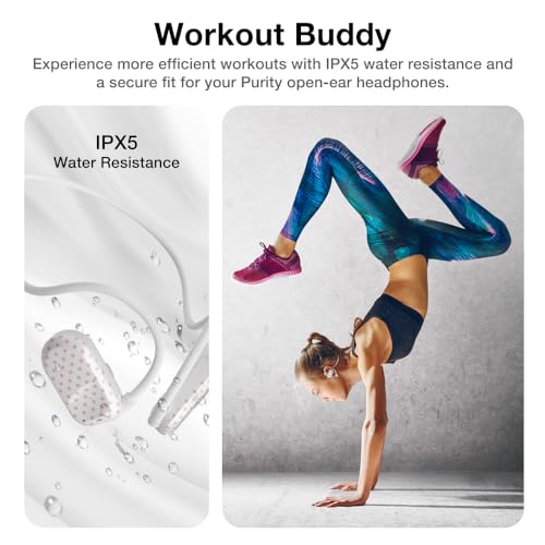 Image of Purity Air Open Ear Headphones - True Air Conduction Wireless Bluetooth Open Ear Earbuds with Dual Mic for iPhone /Android - Secured Long Wearing Comfort, Sports Sweat Resistant (Chalky Dots)